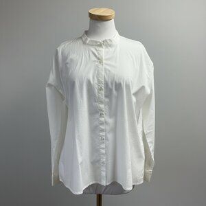 Eileen Fisher white organic cotton blouse, size S, NEW WITH TAGS!